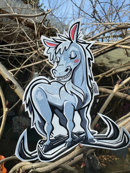 New sticker: Ski hoofed mustang - [fearsome critter]