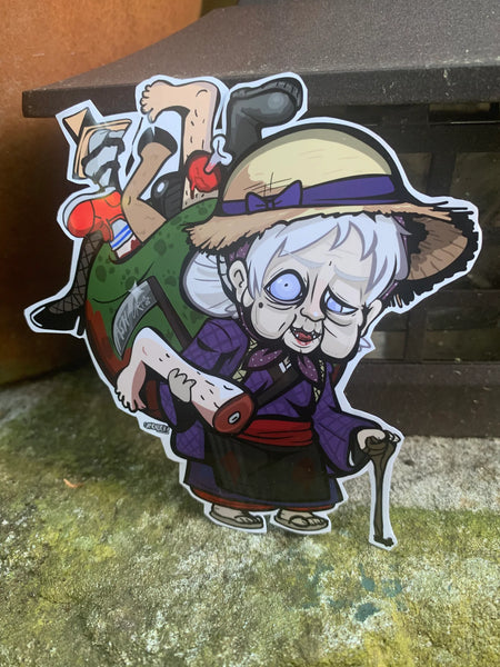 New sticker: "The Granny who sells legs"