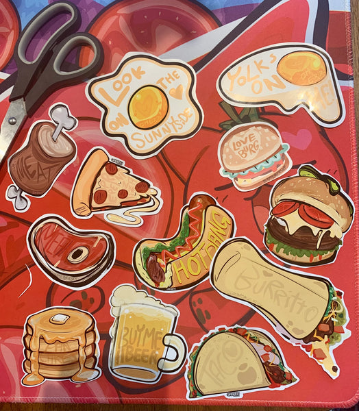 My Vintage MEAT stickers are now in the foodie section!