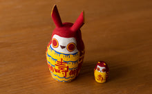 Load image into Gallery viewer, AkaMimizuku - 赤みみずく - &quot;red horned owl&quot; lucky doll sticker