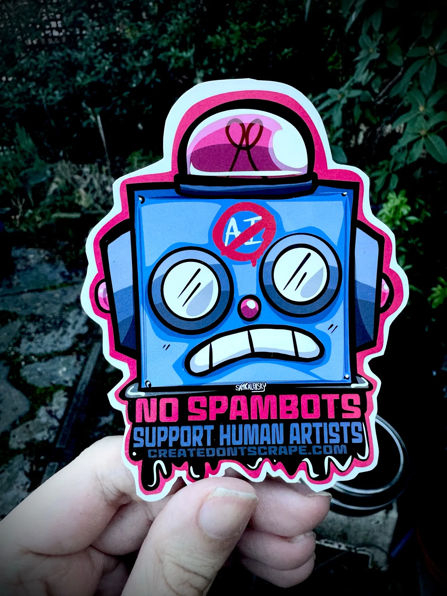 Support Human Artists - Badge or Sticker - Image 3