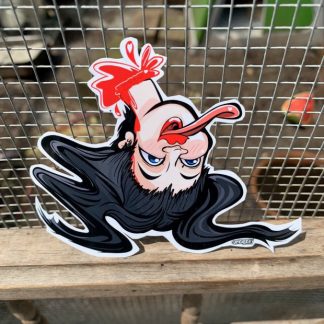 Upsidown Namakubi 生首 (severed head) - Ino Mononoke Roku [day 3] - yokai sticker