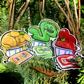 Catsup, Ketchup Mustard Relish - Stickers & Badges - Punny Condiments