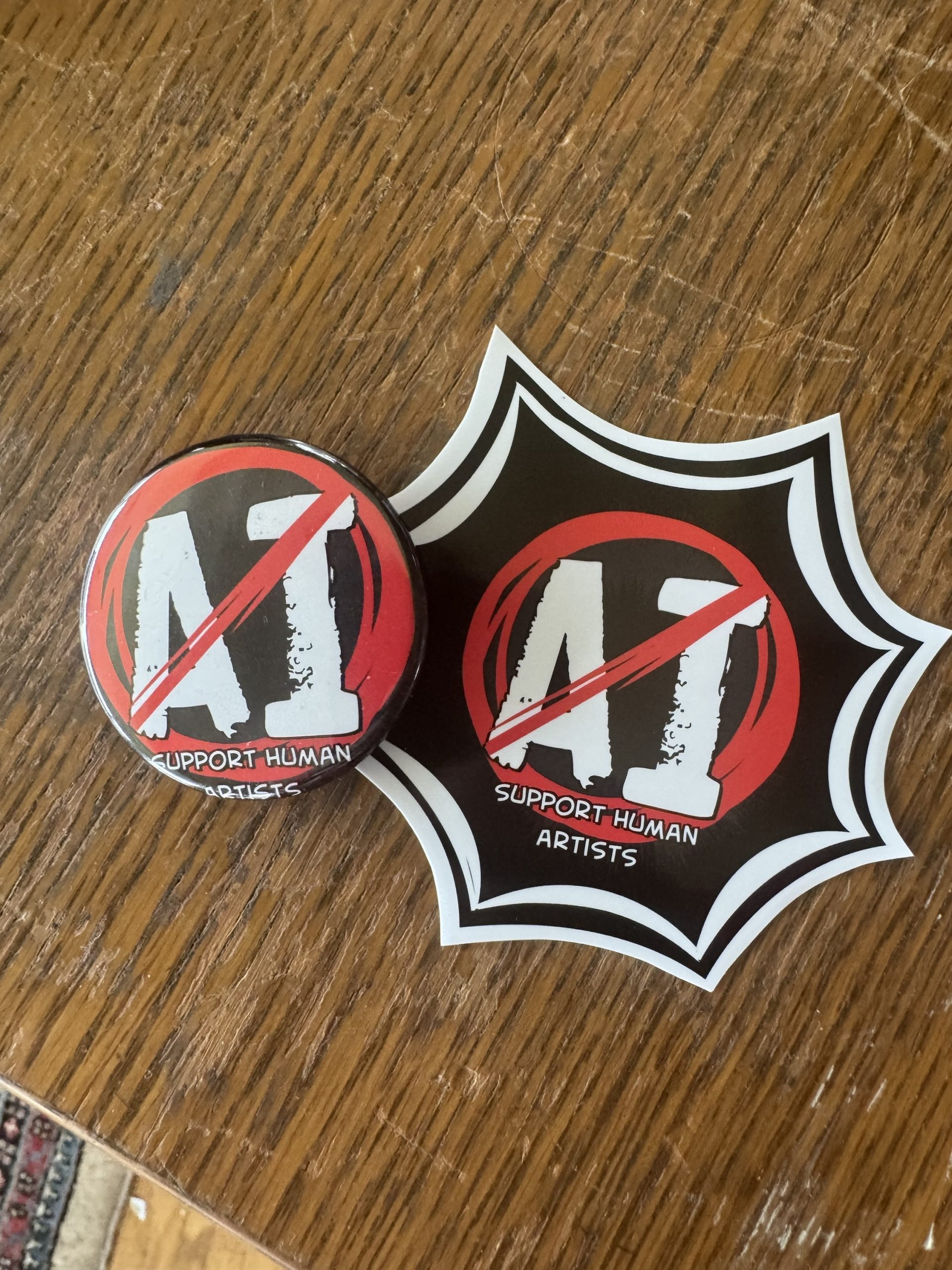 Support Human Artists - Badge or Sticker - Image 2